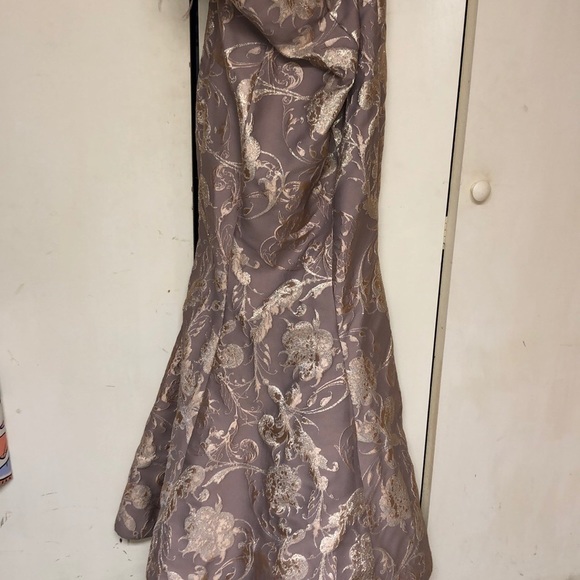 Champagne colored feathered gown - Picture 2 of 5